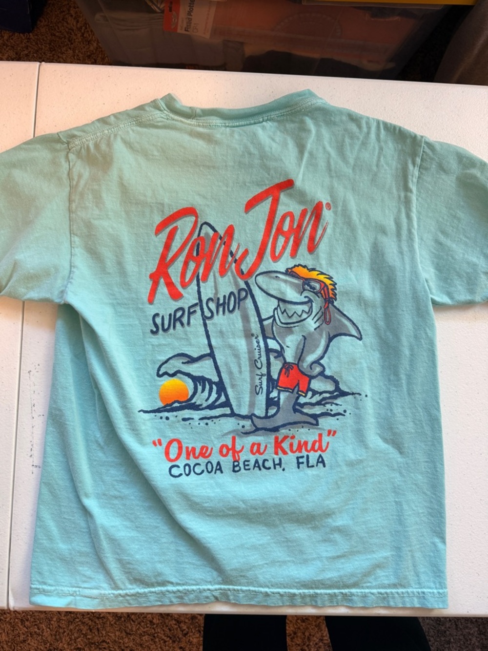 Ron Jon Kids Light Blue Tee with Surf Shark Graphic